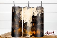 Halloween house tumbler sublimation / dark tumbler wrap png Product Image 1