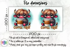 Funny Highland Cow Mug Wrap, Sarcastic Coffee Mug Print Product Image 2