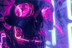 Neon glow skull in surreal lighting Product Image 1