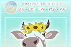 Cow Face With Sunflowers Svg Dxf Eps Png Pdf Files Product Image 4