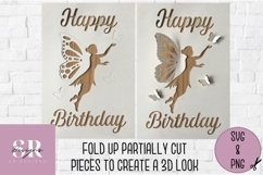 3d Fairy birthday card| Paper cutting | birthday card svg Product Image 2