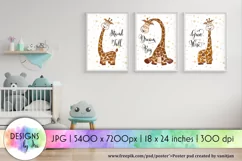 Watercolor Giraffe Posters | Set of 3 Prints | Stand Tall Product Image 1
