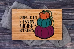Pumpkin Kisses & Autumn Wishes SVG Cut File | Fall SVG File Product Image 4
