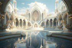 Majestic fantasy palace interior with radiant light Product Image 1