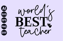 World&#039;s Best Teacher Svg, Teacher Quotes Svg Product Image 1