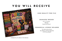 ADHD Neurodivergent Tumbler Wrap PNG Product Image 2