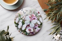 Butterfly Coaster - Orchid Round Coaster Sublimation Product Image 1