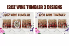 Buffalo Plaid Glitter Christmas 12oz wine tumbler 2 Designs Product Image 1