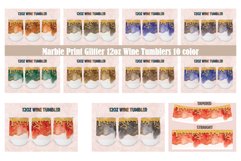 Marble Glitter 12oz Wine Tumblers Sublimation Download PNG Product Image 1
