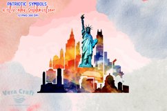 Patriotic Symbols Watercolor Sublimation Clipart Product Image 13
