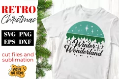 Retro Christmas SVG "Winter wonderland" quote for crafting Product Image 1