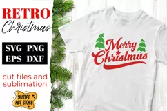 Retro Christmas SVG "Merry Christmas" quote. Vintage design Product Image 1