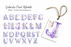 Alphabet, Letters, Monogram, purple flowers Product Image 1