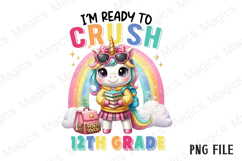 12TH Back to School Unicorn Sublimation Product Image 1
