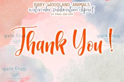 Watercolor Baby Woodland Animals Sublimation Clipart Product Image 14