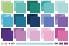 colorful basic patterns including stripes dots and grids