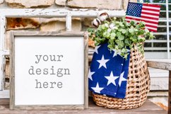 Patriotic Wood Sign Mockup| Digital Stock Photo|12x12 Mockup Product Image 1