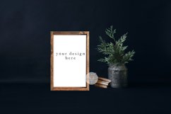 12x18 Blank Wood Sign Mockup | Moody Winter Theme Product Image 1