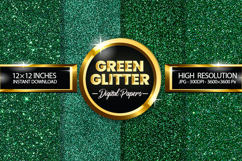 Green Glitter Digital Papers - 04 variations Product Image 1