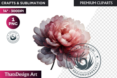 Rose Gold Pink flowers Clipart, Abstract Flowers Wedding PNG Product Image 1