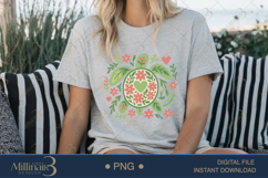 Boho Floral Sea Turtle Watercolor PNG | Ocean Animal Clipart Product Image 5