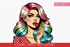 Comic Girls Art clipart, Pop-Art Girls sublimation Product Image 1