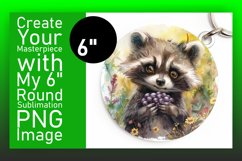 Artistic Animal Floral Round Design Sublimation PNG Product Image 1