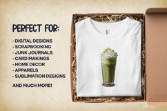 Creamy Matcha Milkshake Clipart Bundle 4 PNG Product Image 2