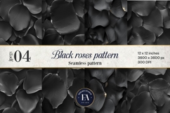 Black Rose Petals Pattern digital papers | Roses pattern Product Image 1