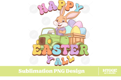 Easter Bunny Sublimation DTF Chick Farm Hip Hop Spring Joy Product Image 1