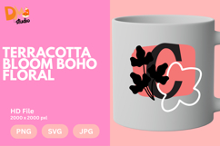 Terracotta Bloom Boho Floral Monogram Product Image 1