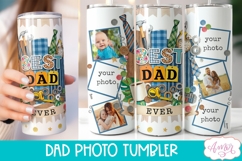 Best Dad Ever Photo tumbler wrap PNG, Father's Day tumbler Product Image 2