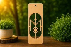 Personalized Letter M Wooden Bookmark with Modern Geometric Product Image 1