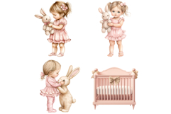 Pink baby girl clipart Product Image 2
