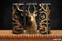 Wooden Deer Tumbler Sublimation | Skinny 20 oz Product Image 2