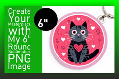 Bright Circle PNG Car Coaster Template , Cute Cat Product Image 1