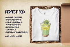Matcha Pineapple Latte Clipart Bundle 5PNG Product Image 3