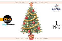 Watercolor Christmas Tree, Christmas tree, Happy Christmas Product Image 1