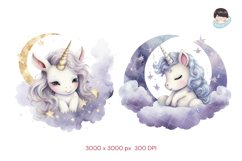 Cute Unicorns Clipart Watercolor Product Image 7
