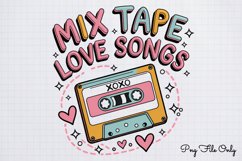 Mix tape love songs xoxo PNG, Retro Valentine Sublimation PN Product Image 1