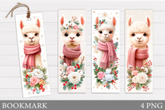 Christmas Lama Bookmark. Christmas Bookmark Sublimation Product Image 1