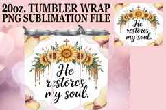 Joyful Whispers 20oz tumbler wrap, Christian Product Image 1