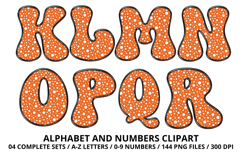 Polka Dots Alphabet Letters &amp; Numbers Clipart PNG 300DPI Product Image 3