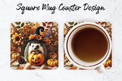 Halloween Hedgehog Mug coaster | Coaster | Sublimation Desig Product Image 1