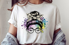 Cute messy bun clipart sublimation design Product Image 1