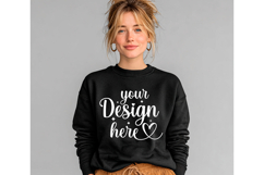 Gildan 18000 Black mockup, Gildan blank mockup Product Image 1