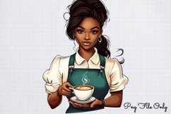 Coffee Shop Girls Clipart PNG Product Image 1