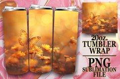 Realistic Bloom Tumbler Wrap - Butterfly Delight Product Image 1
