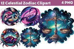 Celestial Zodiac Clipart PNG Product Image 1