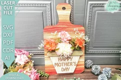 Happy Mother's day Flower holder Vase Glowforge laser cut Product Image 1